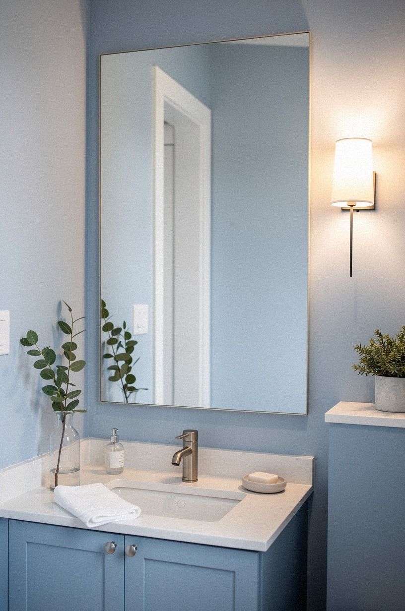 Paint the walls for airy powder bath inspiration