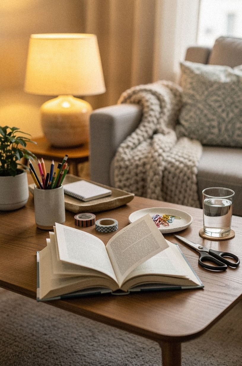 Frame the Book Itself as the Centerpiece