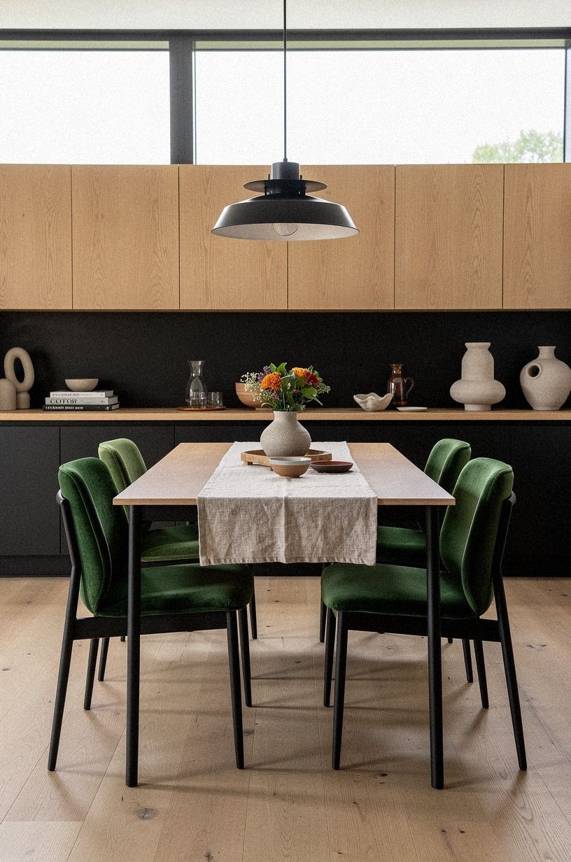 Matte Black Against Soft Linen