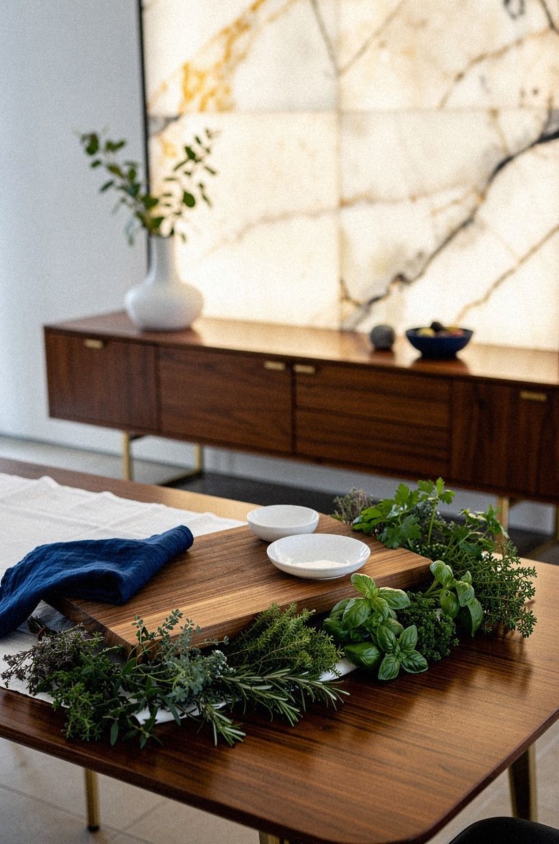 Frame the Board With Fresh Herbs