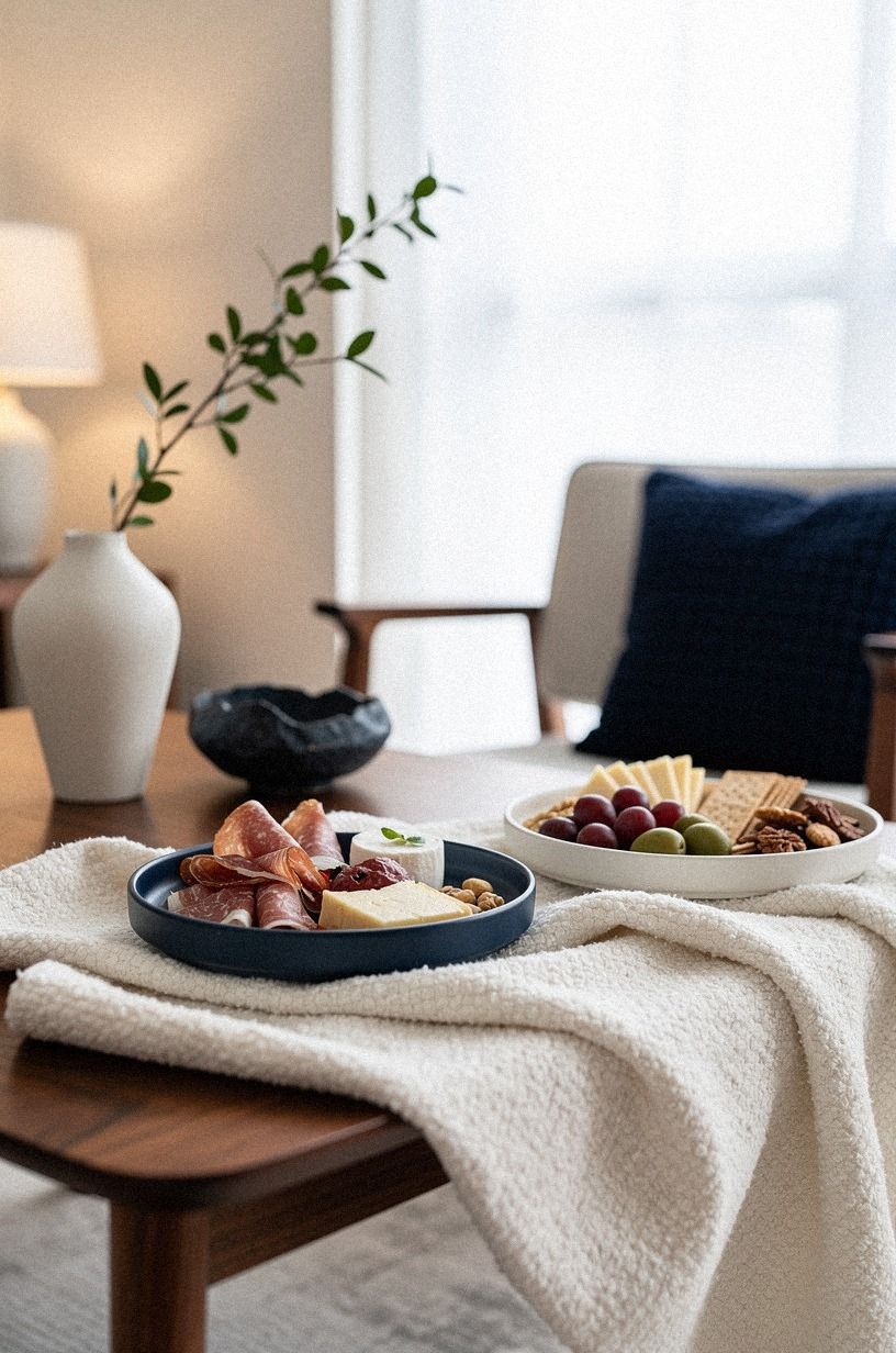 Anchor charcuterie without a board with one oversized napkin