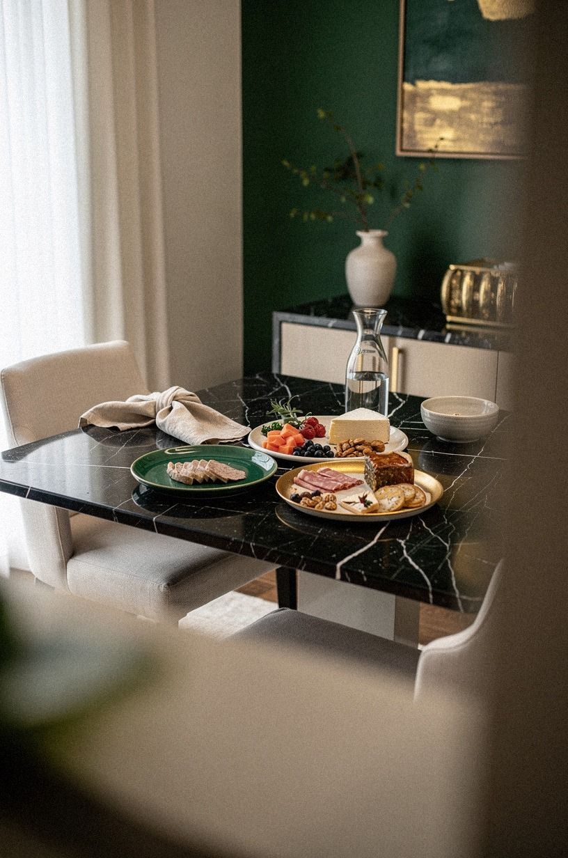 Mix charcuterie ideas using plates you already own by color