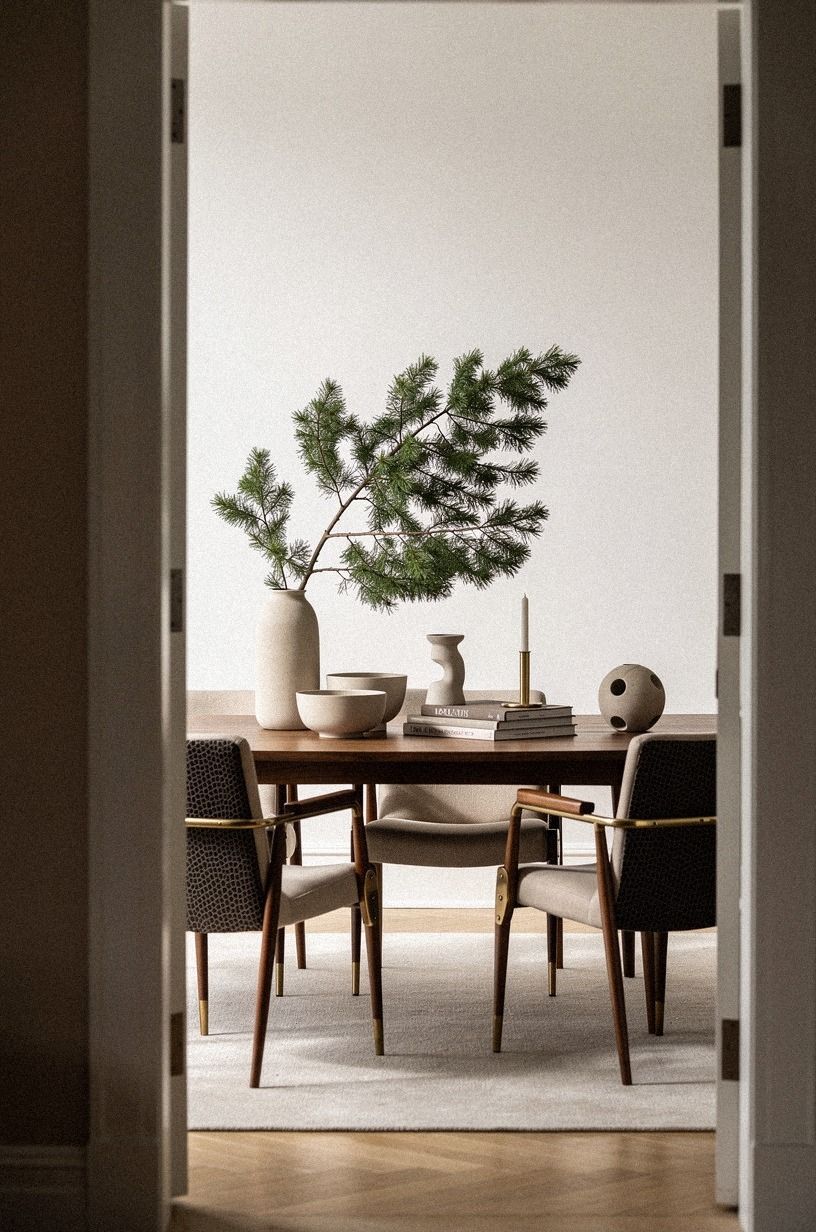 Frame One Evergreen Branch With Bowls