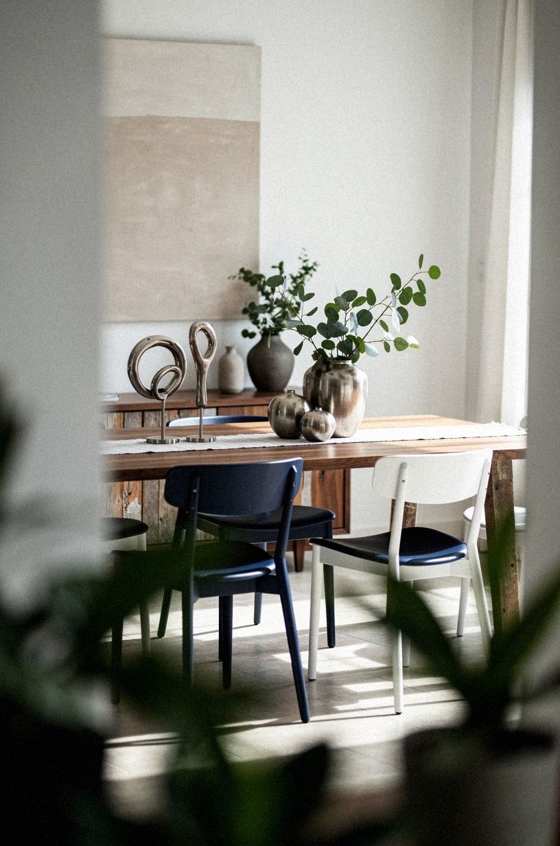 Mix Metallic Ornaments With Natural Greenery