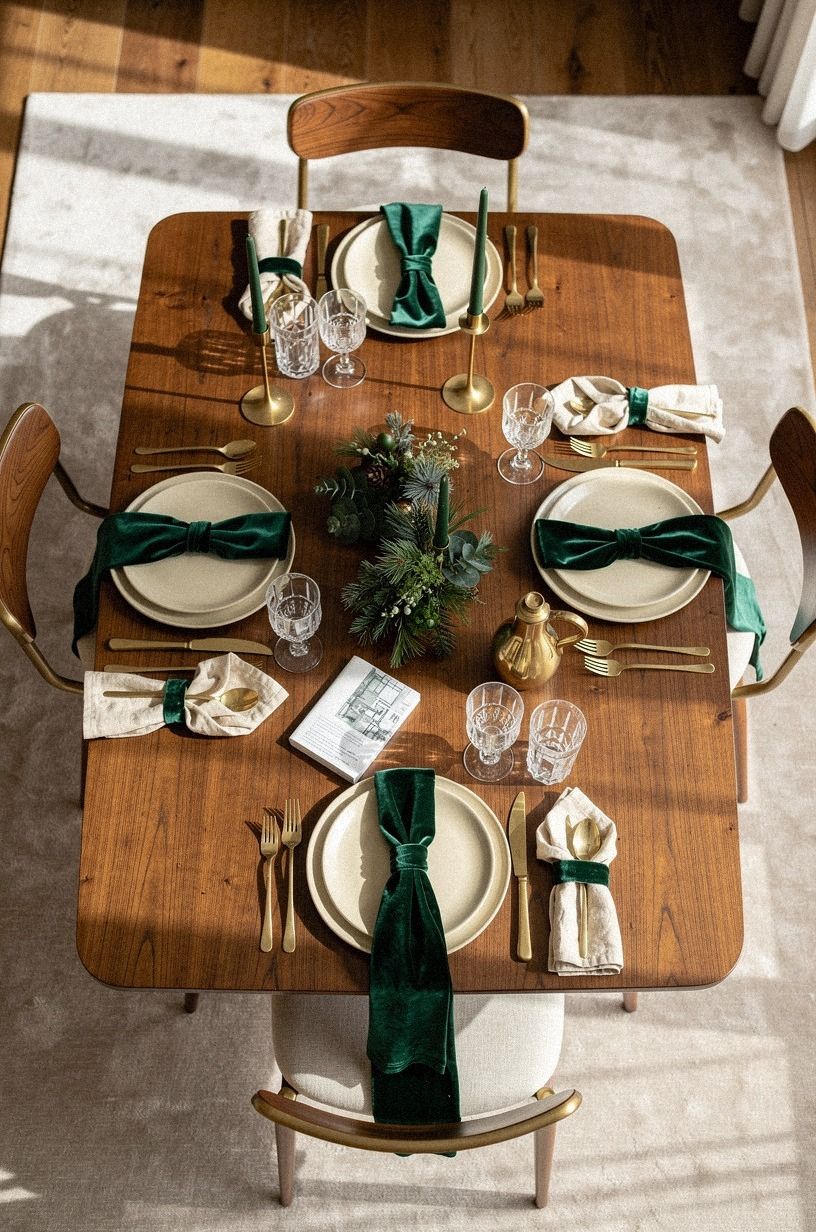Swap Red Ribbons for Velvet Forest Green