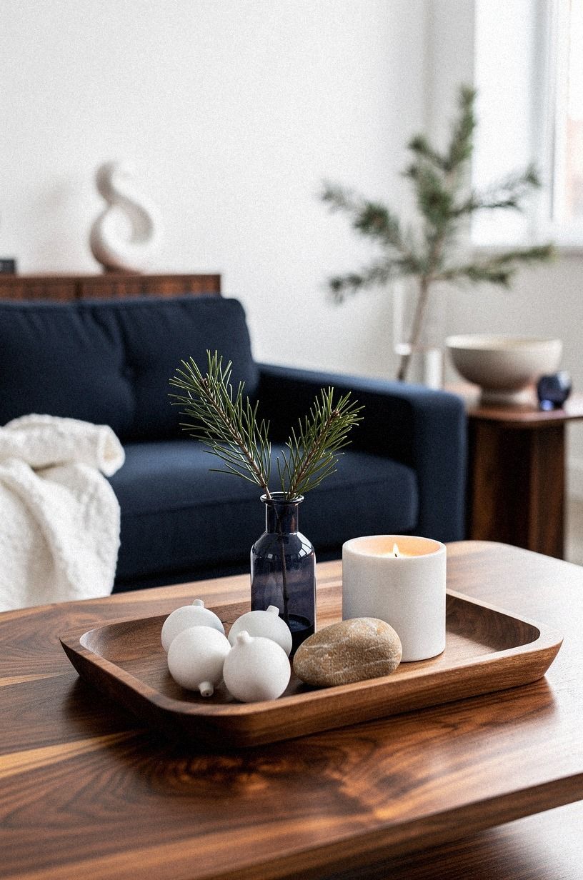 Apply the Two-Wood Rule to Christmas Tray Decor