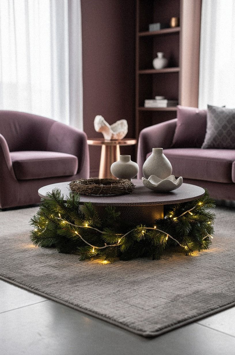 Float Greenery Around a Low Centerpiece