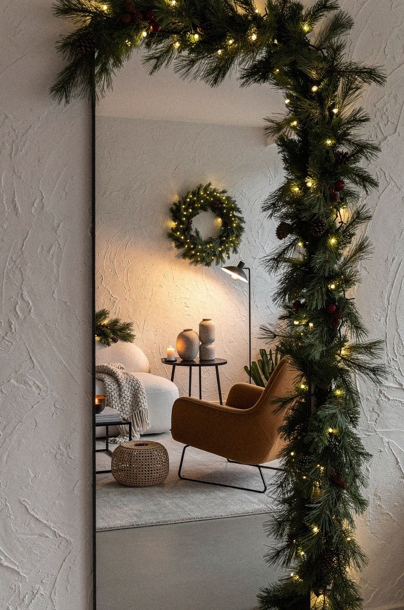 Frame the Room With a Mirror and Evergreen