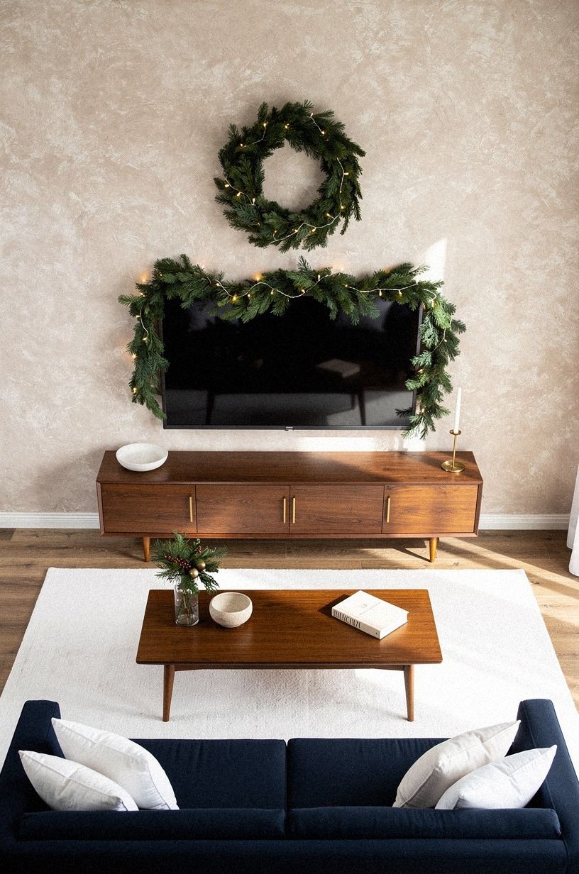 Keep the TV Wall Quiet With Soft Greenery