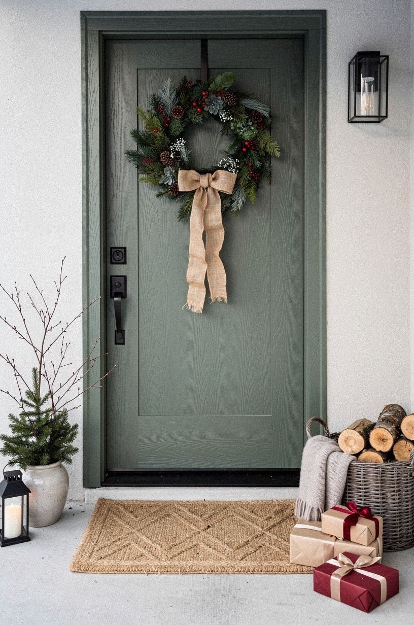 Choose Burlap Over Satin for a Softer Holiday Door