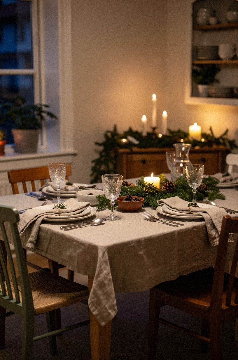 Mix Chairs for a Charming Christmas Eve Dinner Party