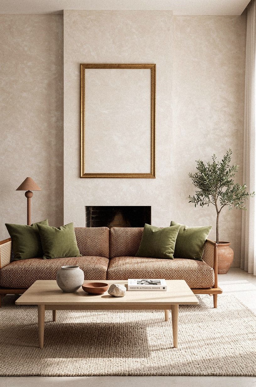 Float a gilded frame above the fireplace