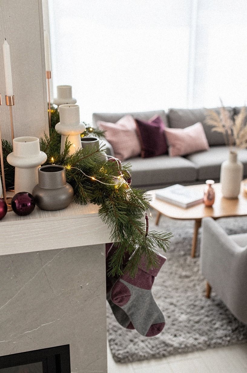 Make a rental-safe Christmas mantel