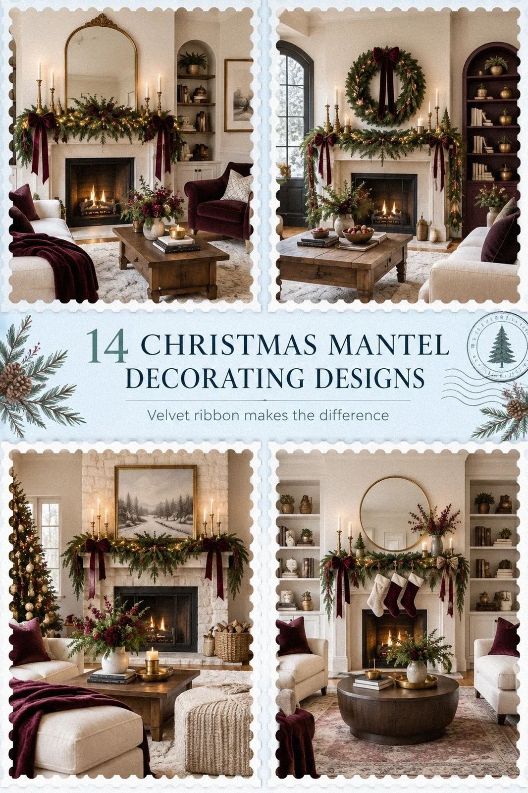 14 Christmas Mantel Decorating Ideas for a Cozy Focal Point