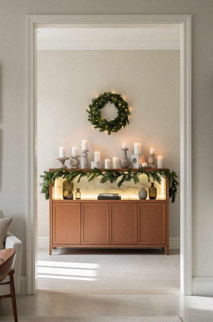 Group Candles Above the Console