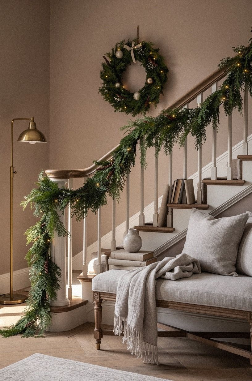Build a Garland for Stairs Around the Landing