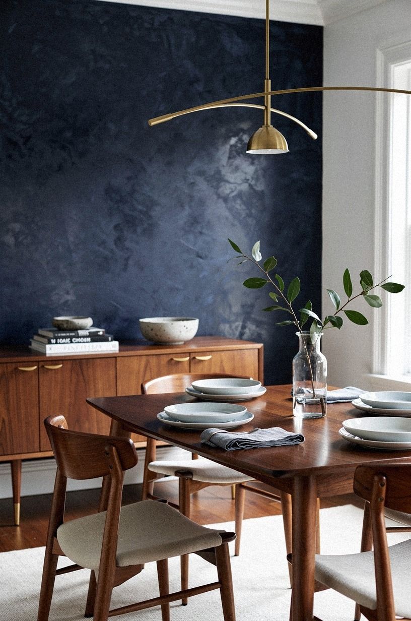 Benjamin Moore Hale Navy Behind Bright Plates