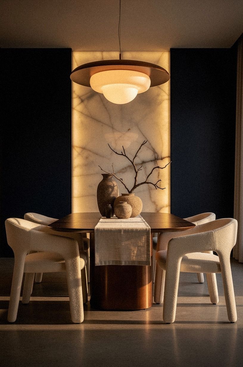 Float warm light above the table