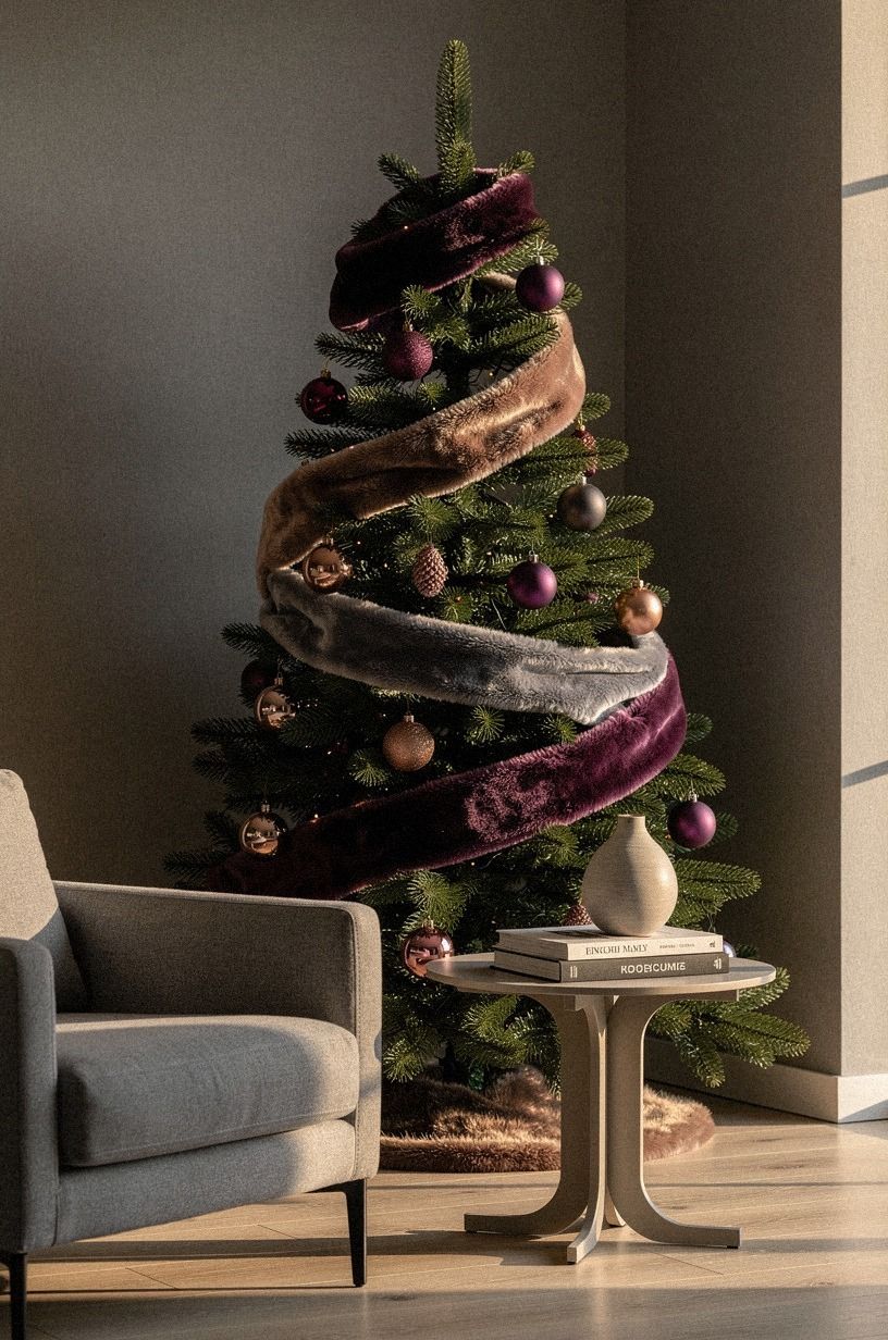Layer Ribbon in a Loose Spiral for Christmas Tree Inspo