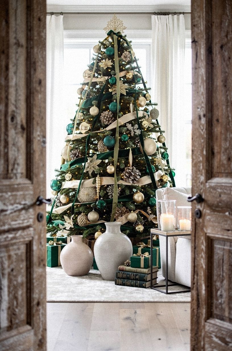 Mix Matte and Gloss for Christmas Tree Decorating Ideas
