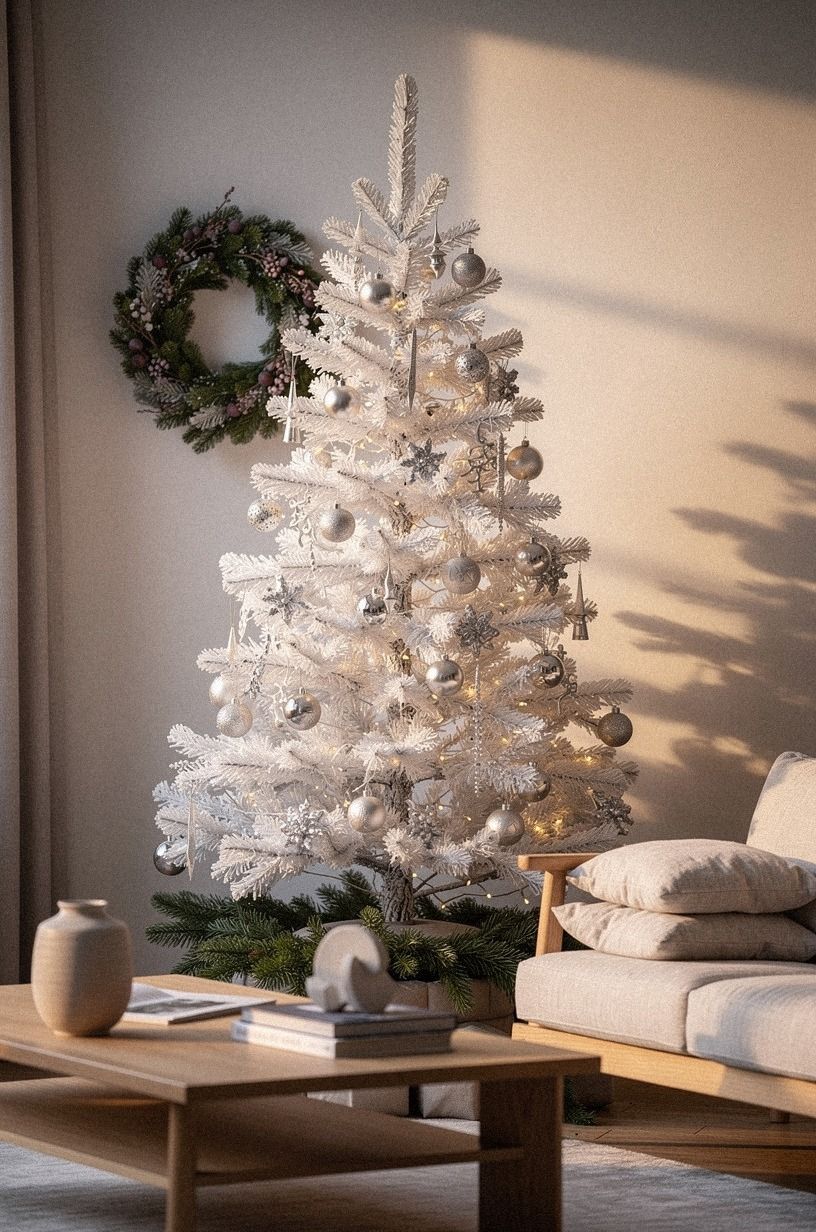 Float silver through a winter-white tree