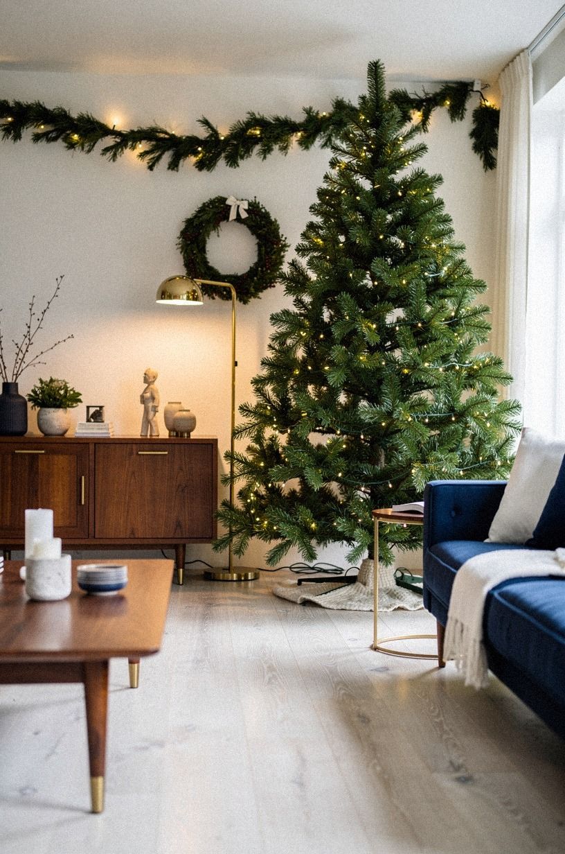 Paint the room warm, then style the tree
