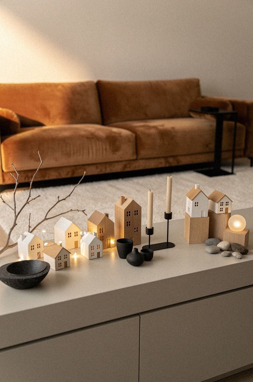 Group Small Houses into a Three-Zone Christmas Village Display