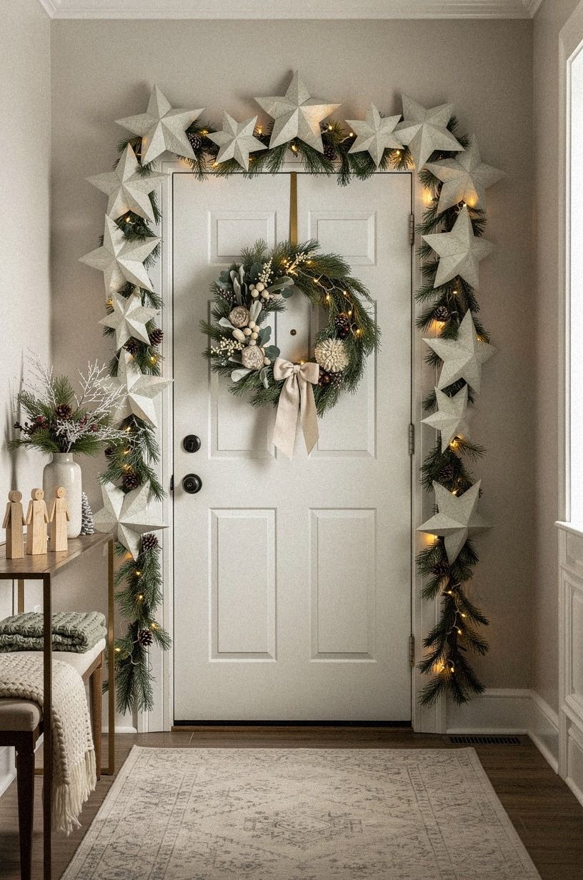 Frame the door with a paper star cluster