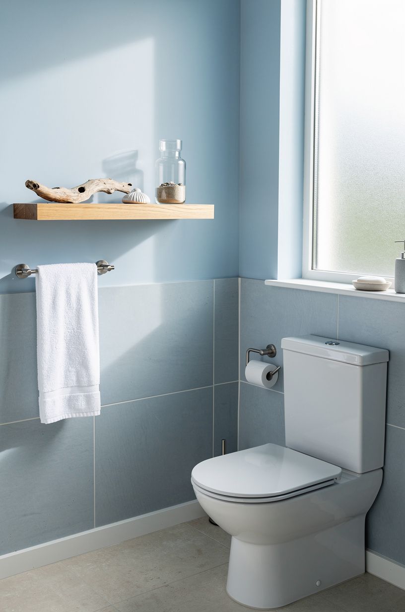 Float a shelf above the toilet