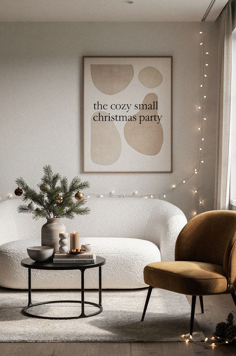 Hang art at the right height for Christmas hangout ideas