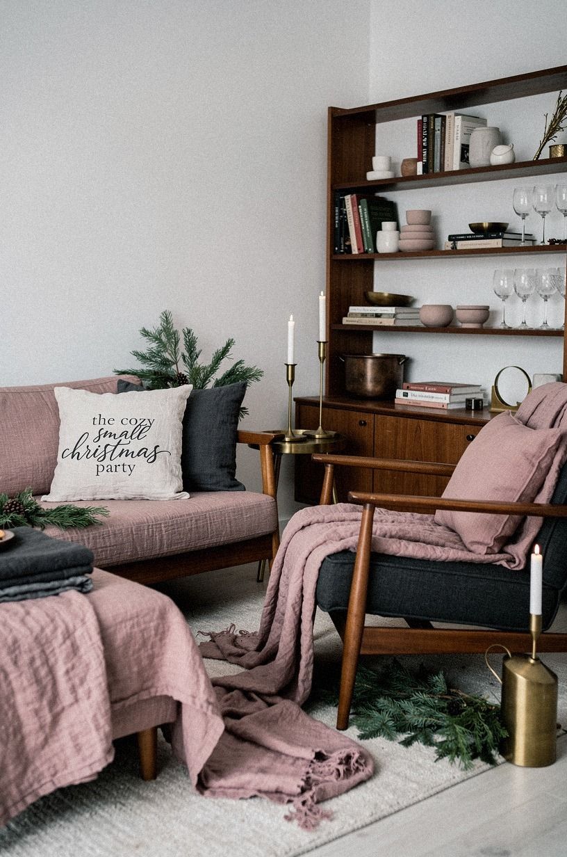 Layer textiles instead of adding more furniture