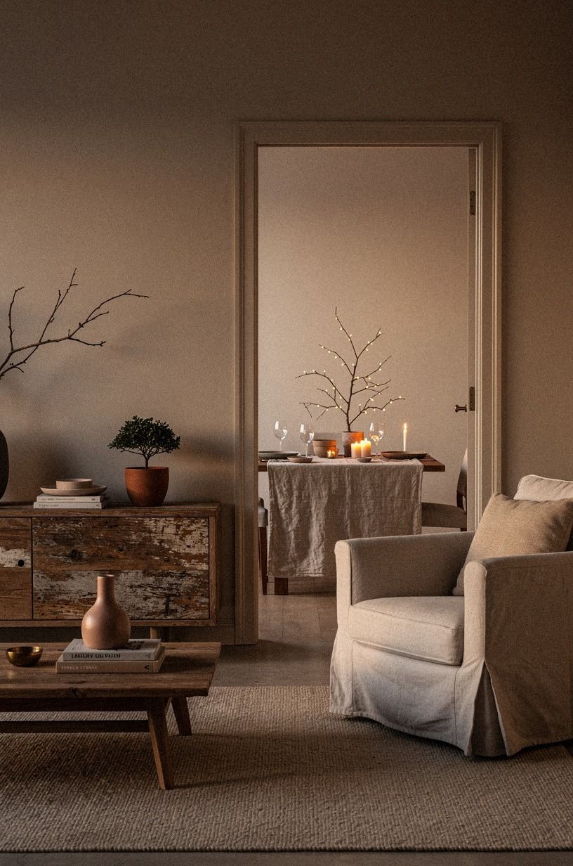 Mix natural greenery with one metallic note