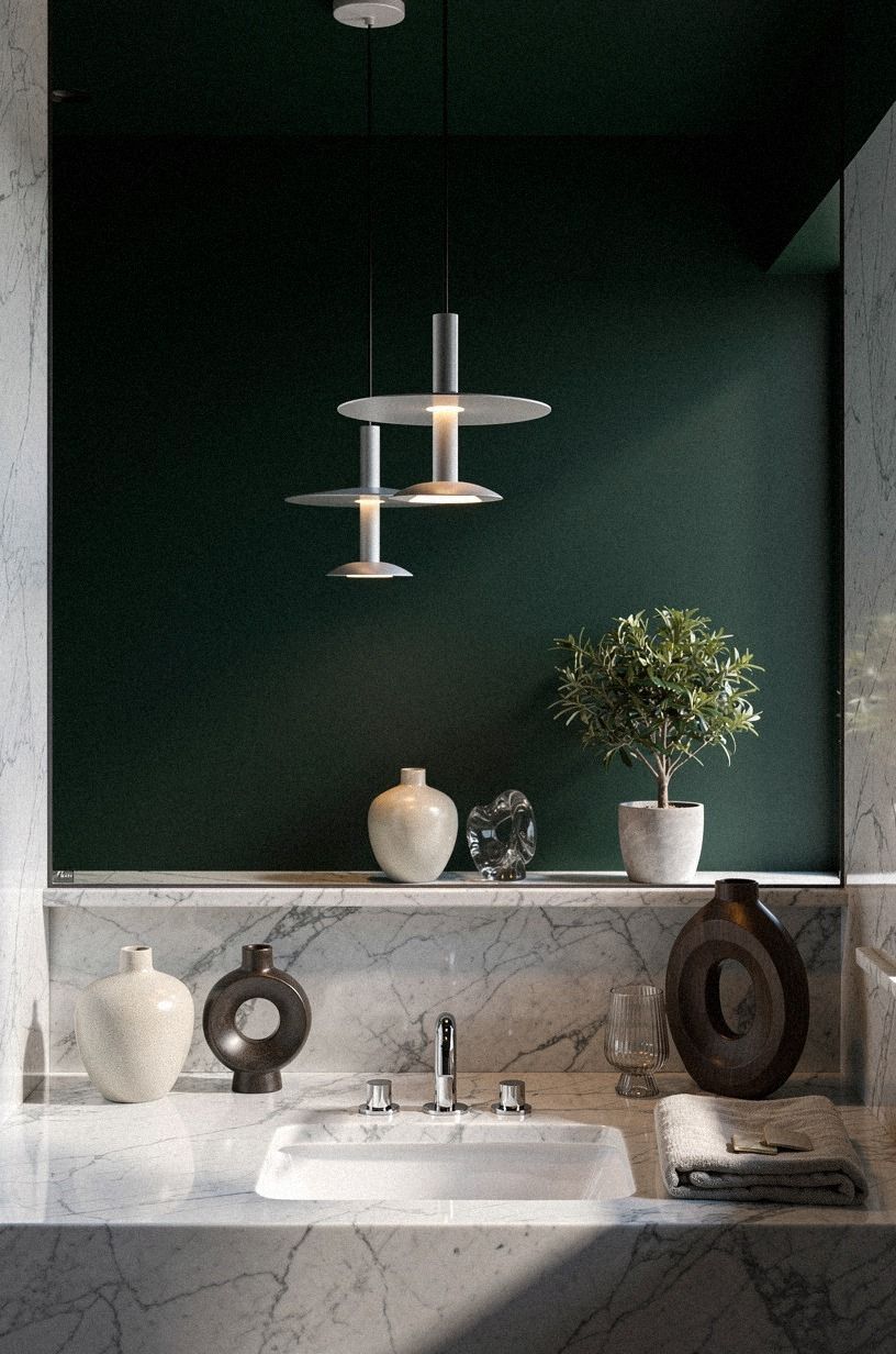 Paint a green ceiling above warm neutral walls