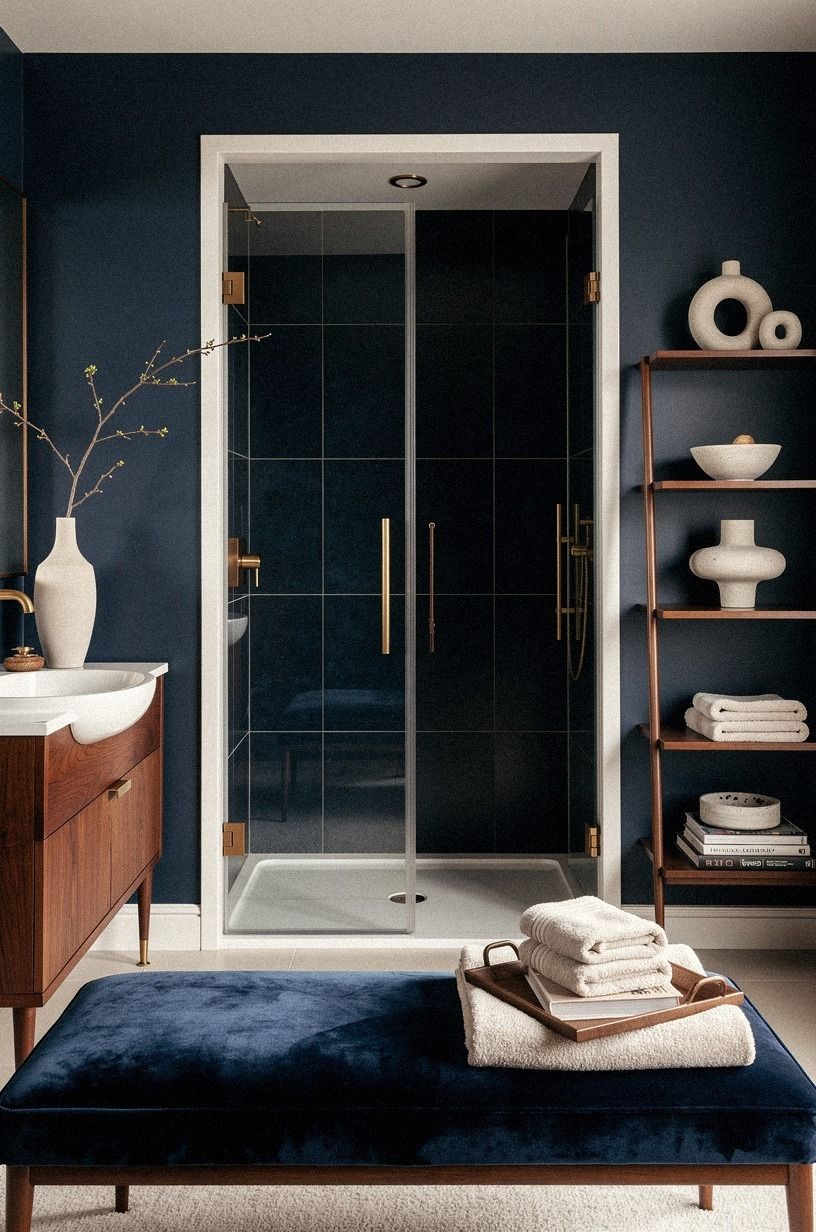 Frame the Shower With Warm White Trim