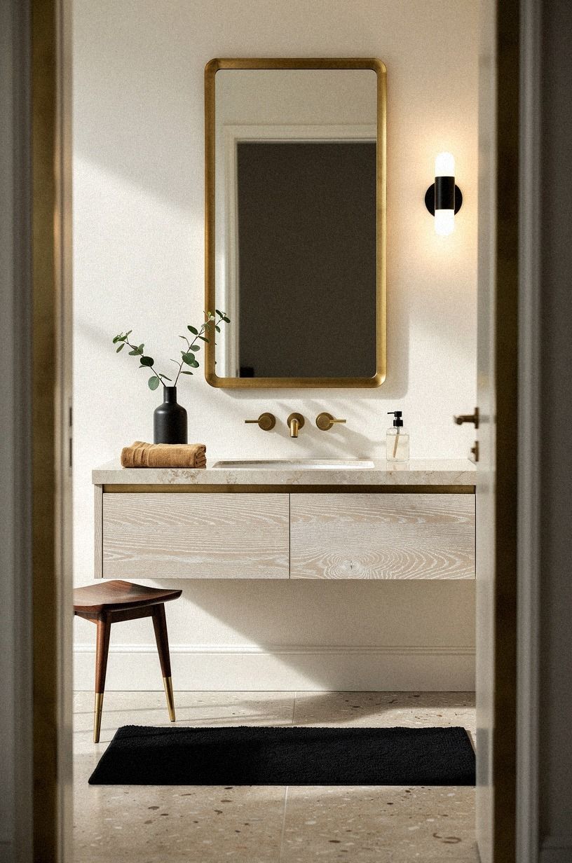 Frame the Vanity With Unlacquered Brass
