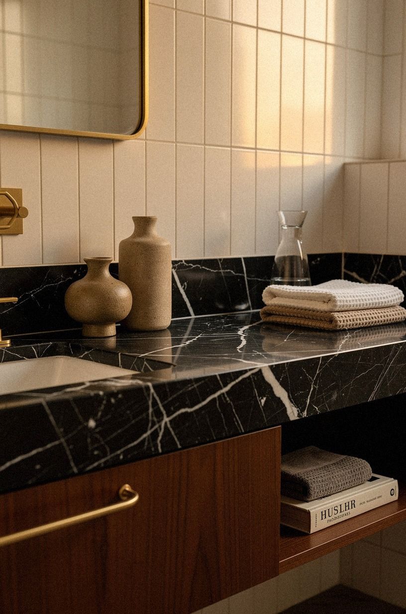 Mix Matte Tile Over Glossy Fixtures