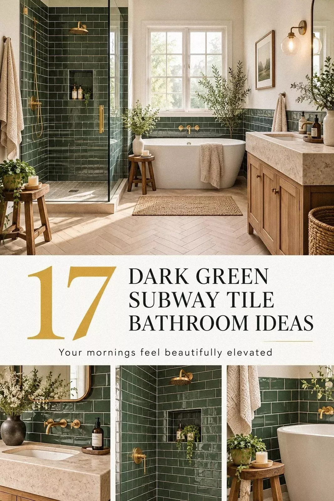17 Dark Green Subway Tile Bathroom Ideas for Classic Charm Without Renovating