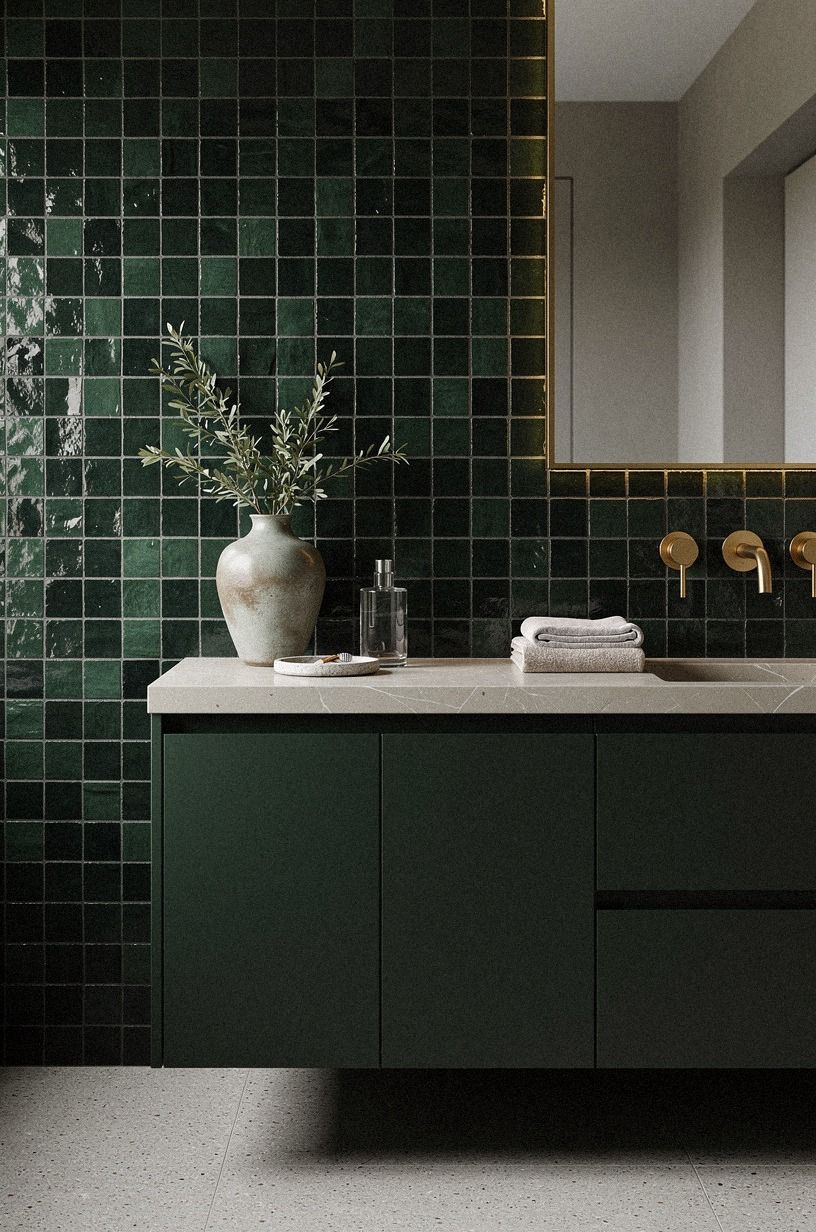 Choose zellige over flat subway tile for a richer surround