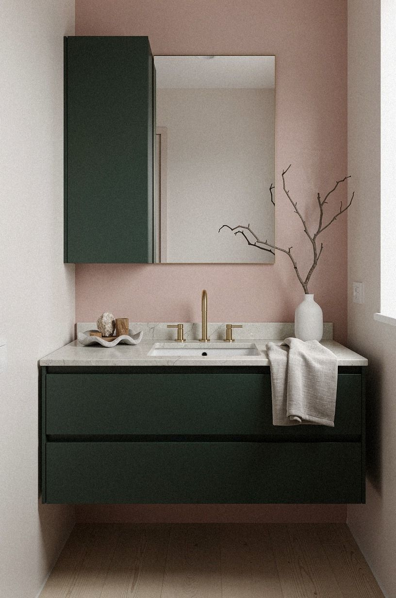 Float a slim cabinet revamp above the floor