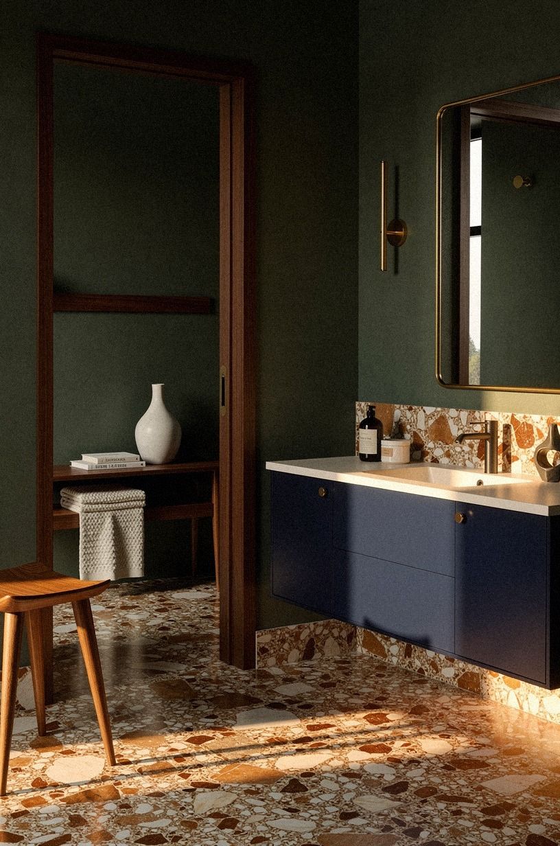 Paint the calm version with dark sage olive
