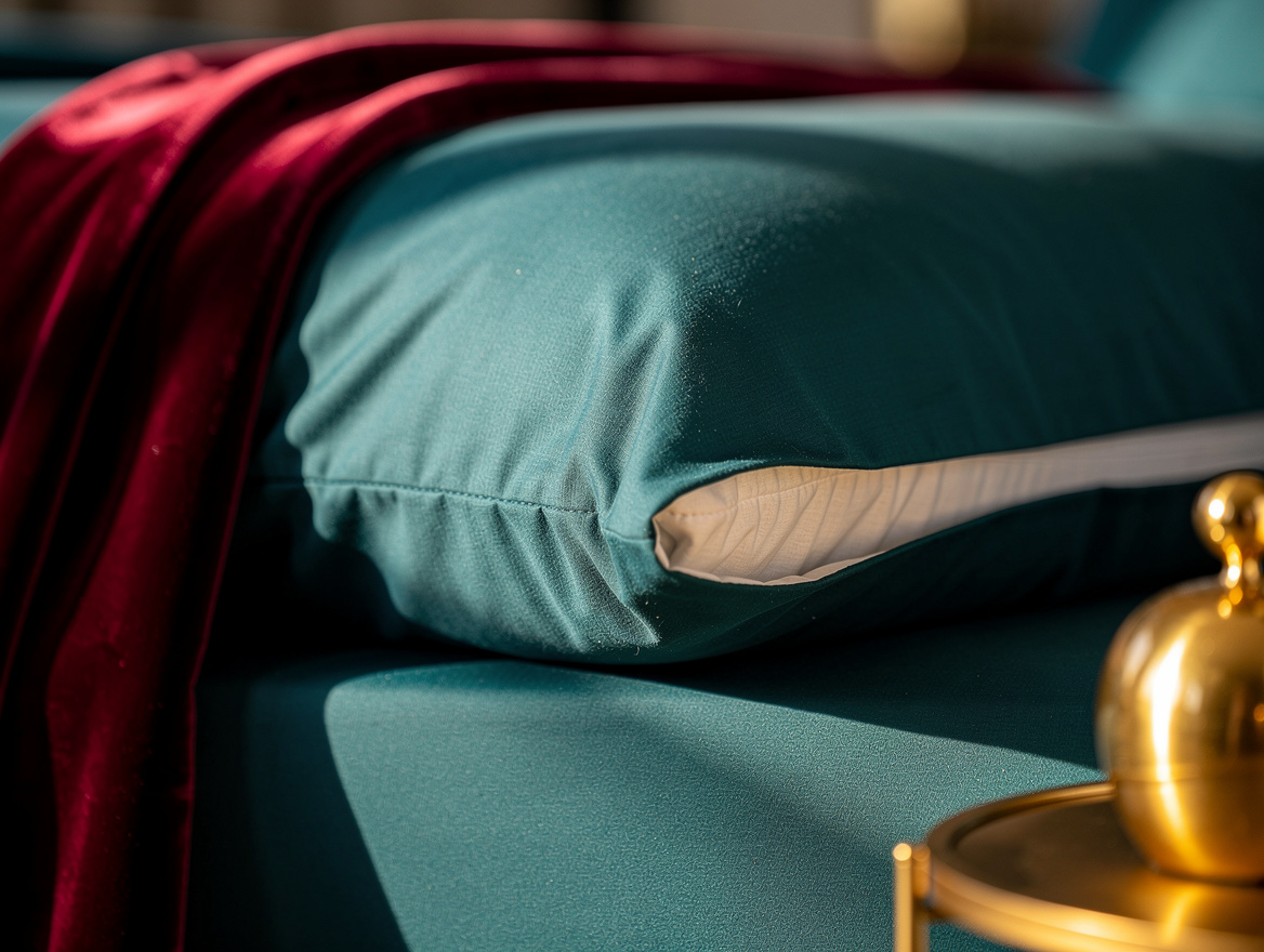 Realistic close-up editorial photo of a duvet corner showing a slightly oversize
