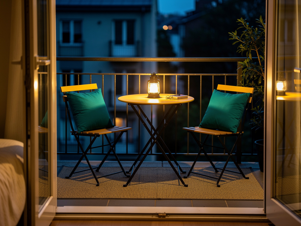 Realistic wide editorial home-decor photo showing a small bedroom-adjacent balco