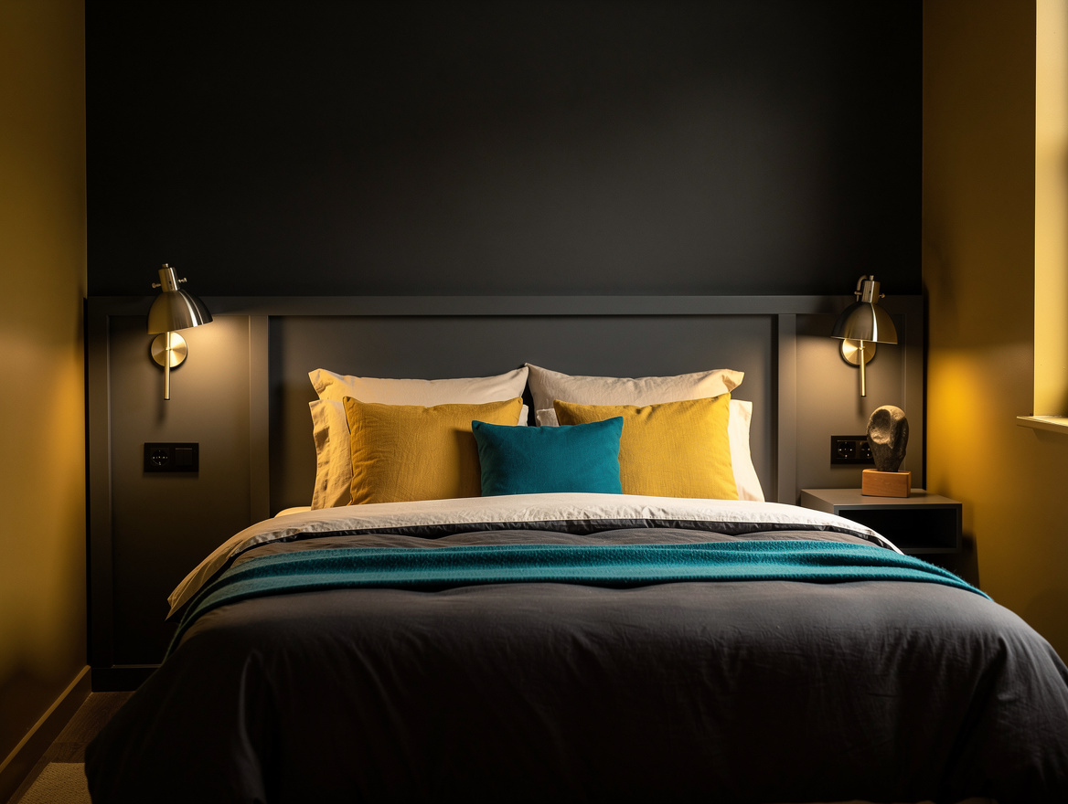 Realistic editorial room photo showing a small bedroom with wall-mounted reading