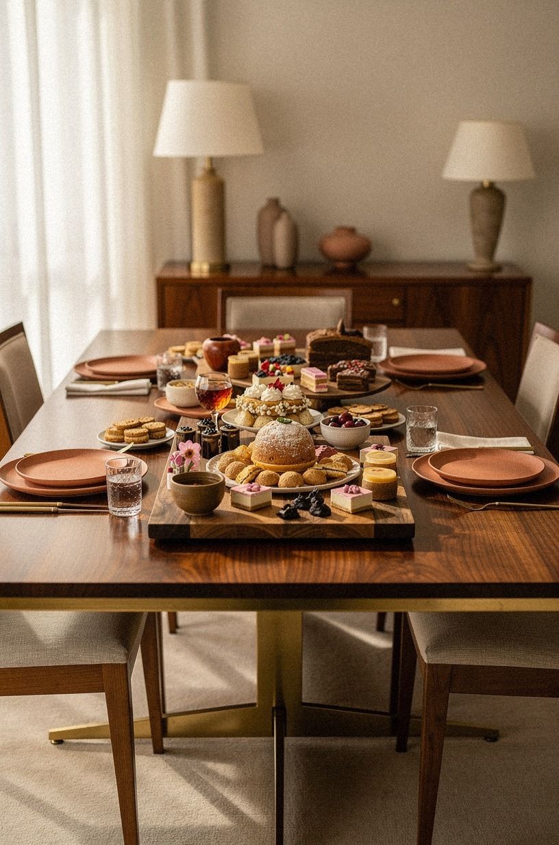 Anchor the dessert charcuterie board with one focal sweet
