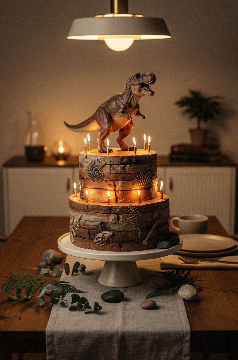 Layer the Fossil Dig Cake in Clear Glass