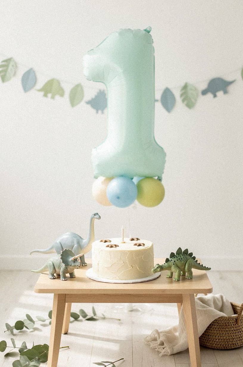 Paint a calm backdrop for first birthday boy themes