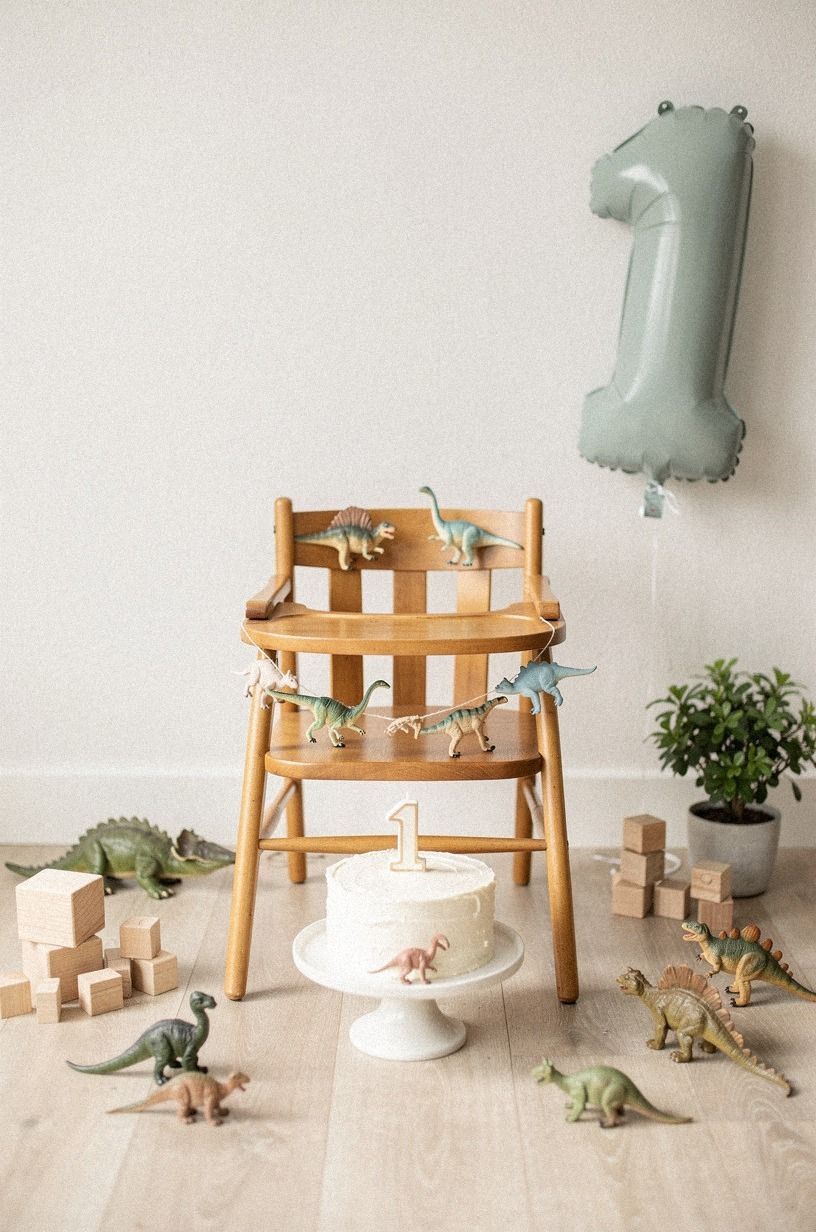 Style the high chair as a photo frame