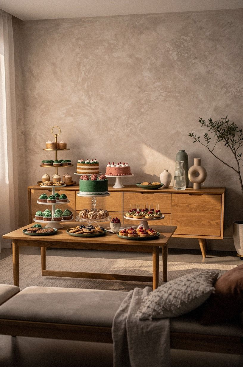 Arrange 18th birthday desserts by height