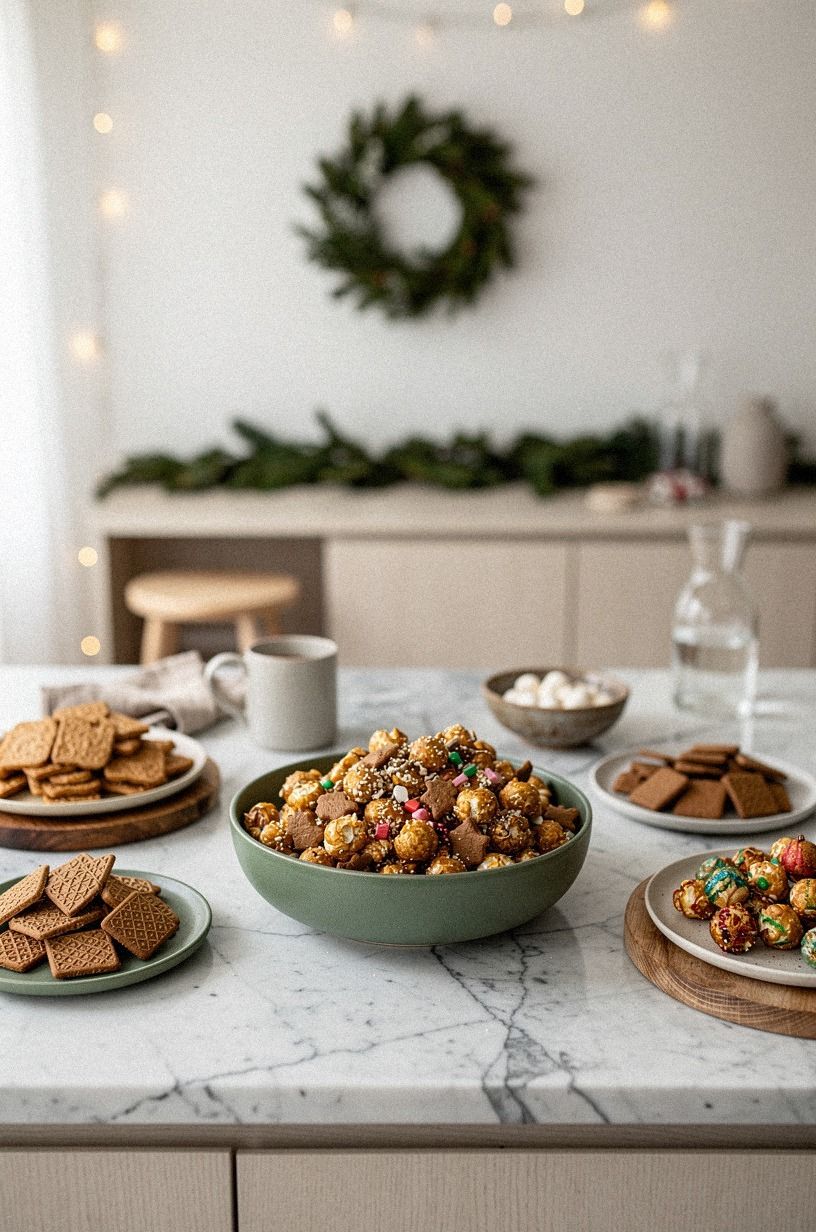 Mix the Gingerbread Popcorn Crunch