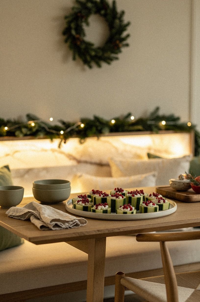 Serve Pomegranate Feta Cucumber Cups